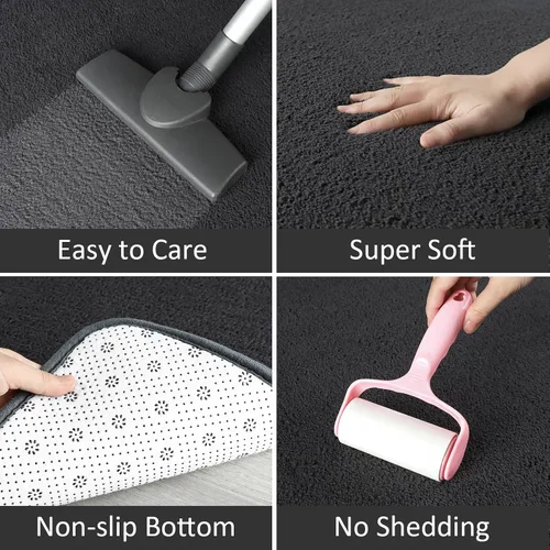 Vista 3 de AROGAN Alfombra Shag de Pasillo de 2 x 4 pies para pasillos, alfombras lavables con espuma viscoelástica para dormitorio, entrada