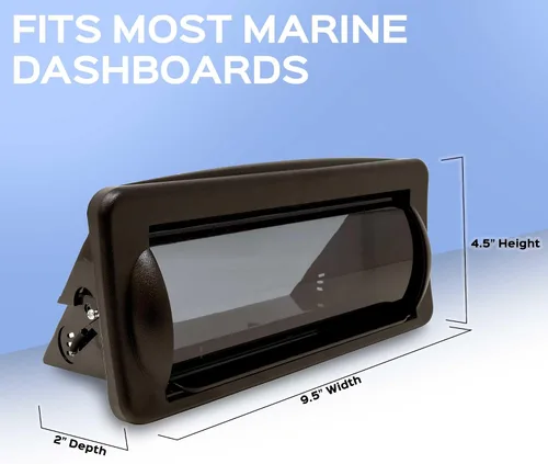 Vista 2 de Creative Audio CAMC1B Marine Single DIN Radio Kit de montaje con cubierta retráctil (negro)