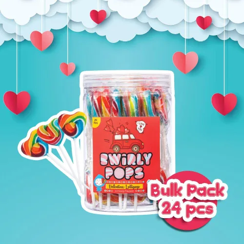 Vista 6 de 4YoreElves - Paletas de arco iris de 24 corazones envueltas individualmente, repletas de sabor afrutado, grandes paletas de remolino para fiestas
