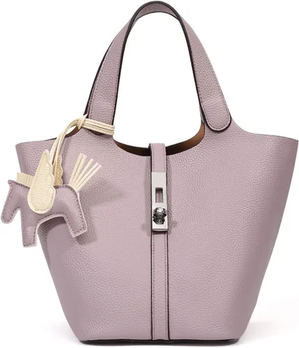 Vista 13 de Bolso de mano para mujer, de piel vegana, bolso de mano con asa superior, bolso de hombro con bolso pequeño desmontable