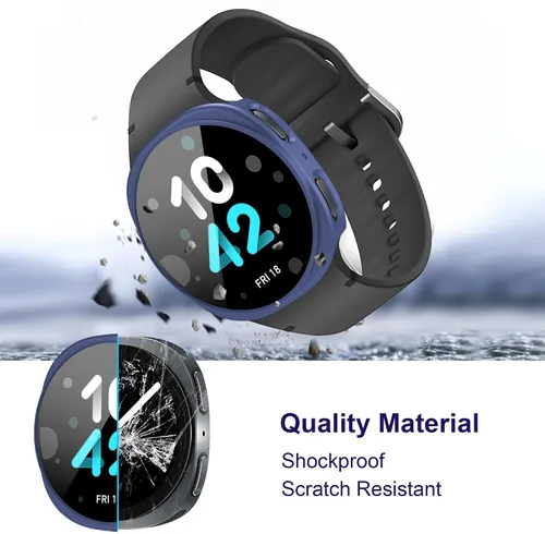 Vista 5 de Paquete de 12 fundas para Samsung Galaxy Watch 9/8 de 1.575 pulgadas con protector de pantalla de vidrio templado, funda protectora resistente a
