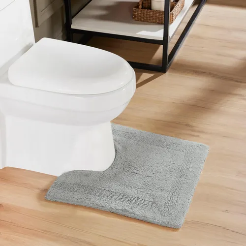 Vista 508 de Better Trends - Juego de 2 alfombras de baño 100% algodón, extra suaves, con borlas, de 17" x 24", alfombra de baño superabsorbente y reversible