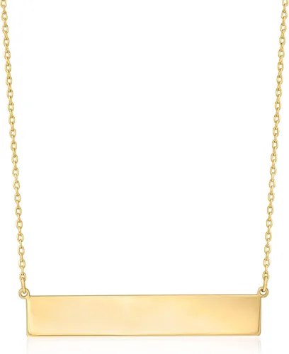 Vista 2 de Ross-Simons Italian 14kt Yellow Gold Personalized Bar Necklace