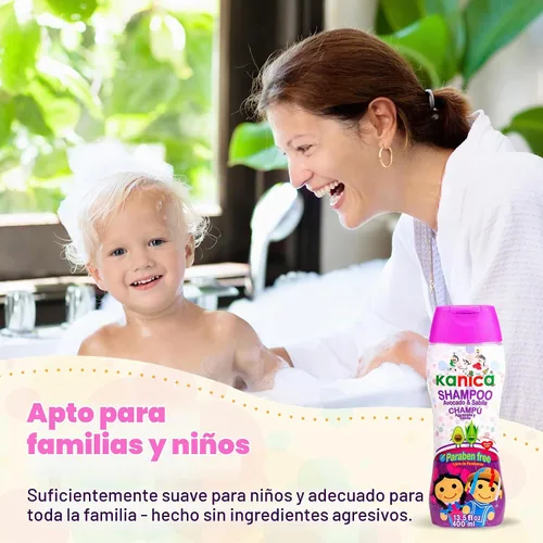 Vista 3 de KANICA Champú de aloe vera y aguacate sin parabenos, limpieza hidratante suave, fórmula natural nutritiva para el cuidado del cabello familiar