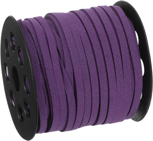 Vista 21 de uxcell Cordón de gamuza, 49.21 yardas, 0.197 in, cuerda plana de hilo de cuero para bolso, bolso, cordones de zapatos, manualidades, fabricación