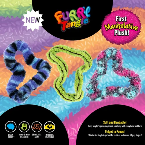 Vista 3 de Tangle Peludo Fidgets – ¡Nuevo! Cactus Verde – Juguete de peluche enredado – Materiales de felpa suave y coloridos que complacerán a los amantes