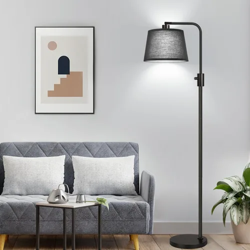 Vista 6 de Nintiue [Actualizada] Lámpara de pie regulable, bombilla LED Edison de 1000 lúmenes incluida, pantalla negra, lámpara de pie alta moderna de arco