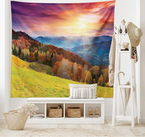 Vista 42 de Lunarable Tapiz de los años 90, historia inspirada en el arte pop, ilustración temática de baile de celebración, decoración de tela para colgar