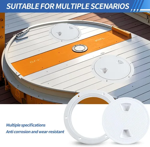 Vista 5 de Hoffen Boat Hatch, 4" 6" 8" Round Non Slip Inspection Hatch w/Detachable Cover for Marine Boat Yacht