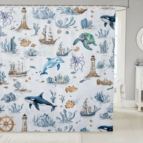 Vista 12 de Butterfly Shower Curtain Bohemian Bathroom Shower Curtain Set for Kids Adult Sun Moon Bath Curtain Yellow Butterfly Waterproof Curtains Room Decor