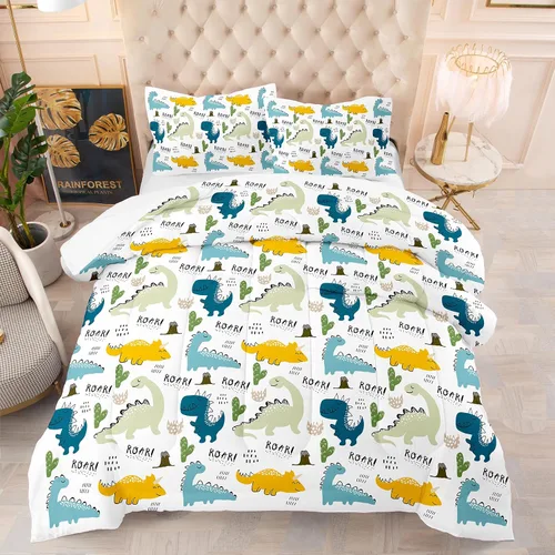 Vista 7 de NINENINE - Juego de edredón de ciervos camuflados - Tamaño individual, ropa de cama temática occidental de bosque con bandera americana para niños