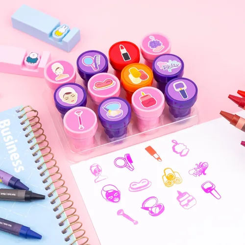 Vista 2 de 36 recuerdos de fiesta de spa, 24 tatuajes temporales y 12 sellos, ideal para fiestas de pijamas, decoración de tarjetas de cumpleaños, suministros