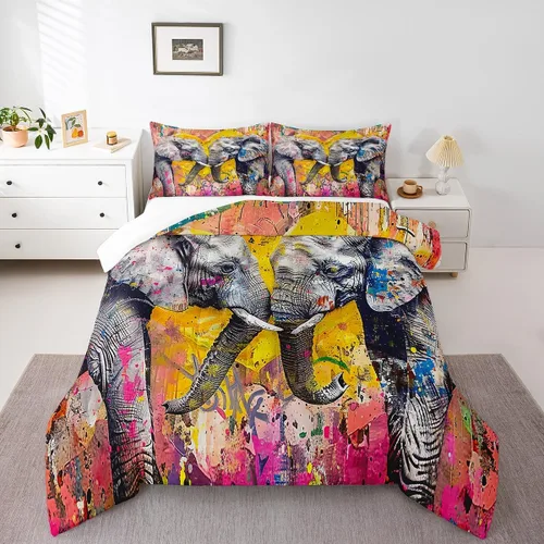 Vista 17 de Juego de edredón estampado de ovejas, juego de ropa de cama vintage de granja para niños, niñas, mujeres, adultos, parejas, ovejas, juego de edredón