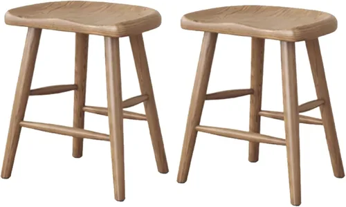 Vista 12 de Juego de sillas de comedor de madera, silla de comedor moderna, sillas de cocina de granja, taburete de vestíbulo, silla sin brazos para cocina