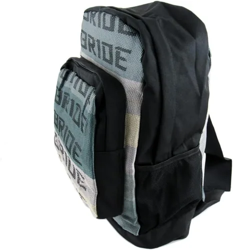 Vista 7 de W-POWER JDM Bride Racing Mochila de viaje para laptop, parte inferior marrón con correas de arnés ajustables (XL-negro)