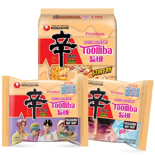Vista 9 de Nongshim Shin Ramyun Toomba Cuenco cuadrado, fideos Ramyun instantáneos estilo salteado picante y cremoso con mezcla de salsa, 3.73 onzas