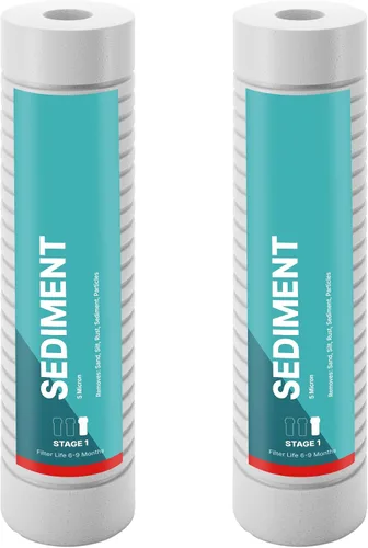 Vista 10 de NU Aqua Reemplazo de filtro de sedimentos de ósmosis inversa – Cartucho universal de sistema de filtración de agua RO de 10 pulgadas de 5 micras – 1