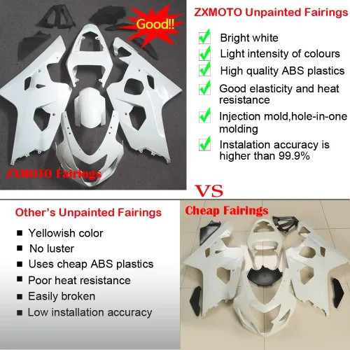 Vista 2 de Kit de carenados sin pintar de plásticos ABS para inyección para 2013 2014 2015 HONDA CBR500R