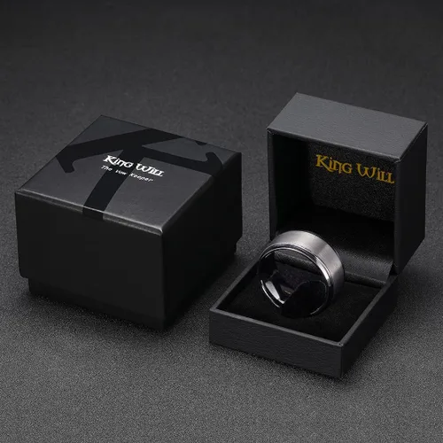 Vista 6 de King Will - Anillo de tungsteno básico para hombre, de 1564, 932, 516, 2364 y 2564 de pulgada, con acabado cepillado mate, ideal como anillo