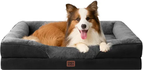Vista 19 de EHEYCIGA Cama ortopédica para perros medianos, sofá cama de espuma viscoelástica con lados, forro impermeable y funda extraíble lavable, sofá