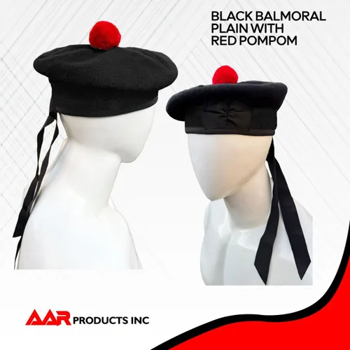 Vista 5 de AAR Gorros Glengarry Balmoral Kilt Scottish para hombre en dados y lisos 100% lana Piper 52-62