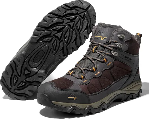 Vista 26 de NORTIV 8 - Botas de senderismo impermeables para hombre, zapatos de montañismo ligeros para exteriores