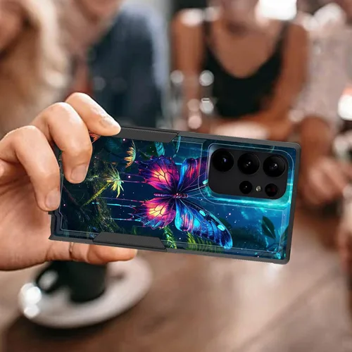 Vista 386 de Funda para Galaxy A14 5G, resistente de doble capa híbrida de policarbonato duro, goma suave, a prueba de golpes, funda protectora resistente
