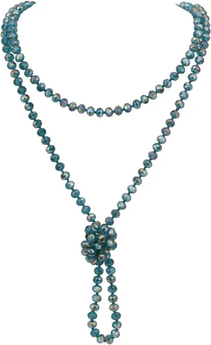 Vista 30 de Firstmeet Collar largo de cuentas de moda con nudo de cuerda, versátil, 60 pulgadas, joyería de disfraz para mujer Aqua Sky AB