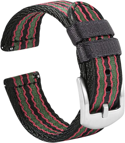 Vista 11 de WOUKUP - Correa de reloj de liberación rápida de nailon Military Style, material de cinturón de seguridad premium, correa de reloj de 0.709 Hebilla