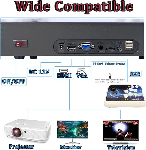 Vista 4 de RegiisJoy 32000 Pandoras Box 78S Retro Arcade Game Console, 4 Jugadores 3D Magical Modified Game, Search Save Delete Cheat Function, Lista