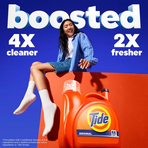 Vista 7 de Tide Detergente líquido para ropa, original, 100 cargas, 146 onzas líquidas, compatible con alta eficiencia