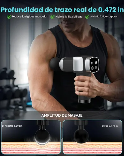 Vista 7 de Pistola de masaje de tejido profundo, masajeador muscular de percusión