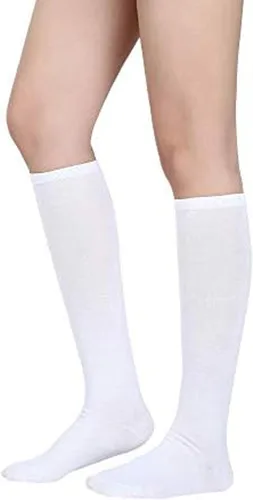 Vista 6 de SATINIOR Calcetines altos hasta la rodilla para mujer, calcetines de tubo alto hasta el muslo para mujer, medias largas atléticas altas