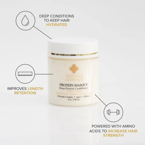 Vista 7 de Shedavi Mascarilla para el cabello - Tratamiento de proteínas con queratina para el cabello seco y dañado