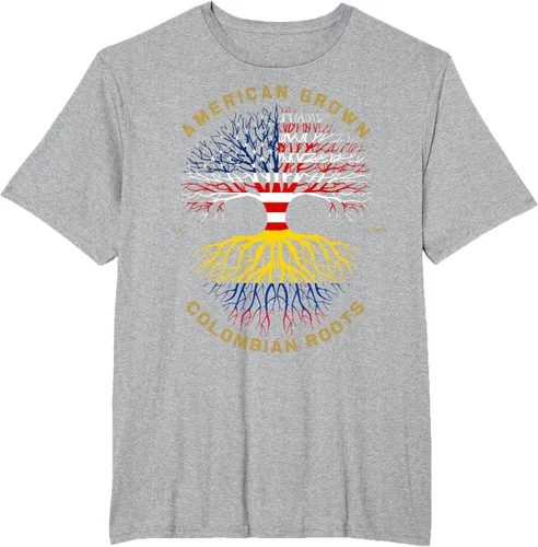 Vista 75 de Camiseta de regalo con la bandera de Estados Unidos con árbol de raíces colombianas
