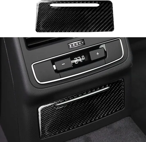 Vista 26 de Blazeray Accesorios interiores de fibra de carbono, cubierta decorativa, ajuste adhesivo para Audi A4 B9 2017-2019 (cubierta de perilla central)