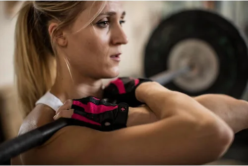 Vista 3 de Guantes Harbinger Pro para mujer con palma de cuero acolchada con ventilación para levantamiento de pesas, entrenamiento, fitness y entrenamientos