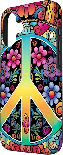 Vista 2 de Peace Sign Floral Case for iPhone 16