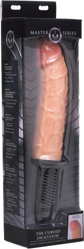 Vista 4 de The Curved Dicktator 13 Mode Vibrating Giant Dildo Thruster - Carne