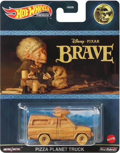 Vista 3 de Hot Wheels Retro Entertainment Collection Pizza Planet Truck Vehículo a escala 1:64 de Blockbuster Movies, TV y videojuegos, réplicas icónicas