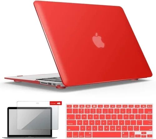 Vista 23 de iBenzer Carcasa rígida de plástico con superficie suave 3 en 1 y cubierta para teclado y protector de visualización para MacBook Air, Negro