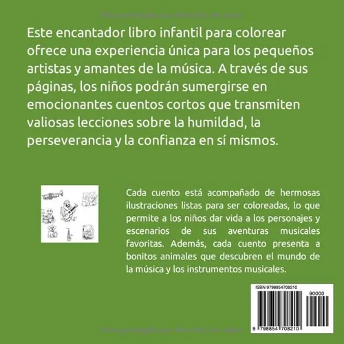 Vista 2 de MÚSICOS DEL BOSQUE Libro para colorear con cuentos (Spanish Edition)