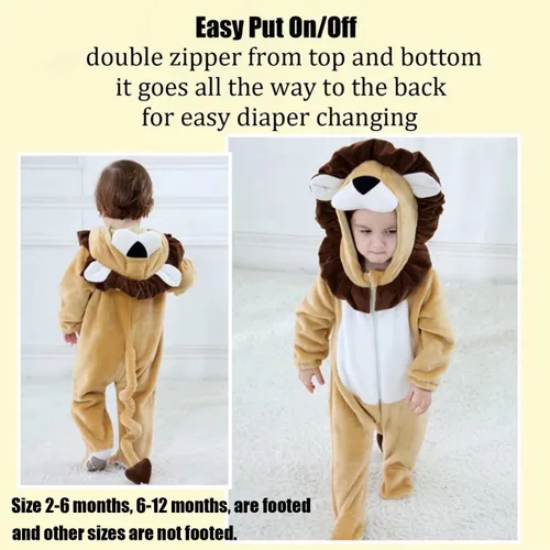 Vista 5 de Disfraz de animal para bebé, traje unisex para niños pequeños, disfraz de Halloween