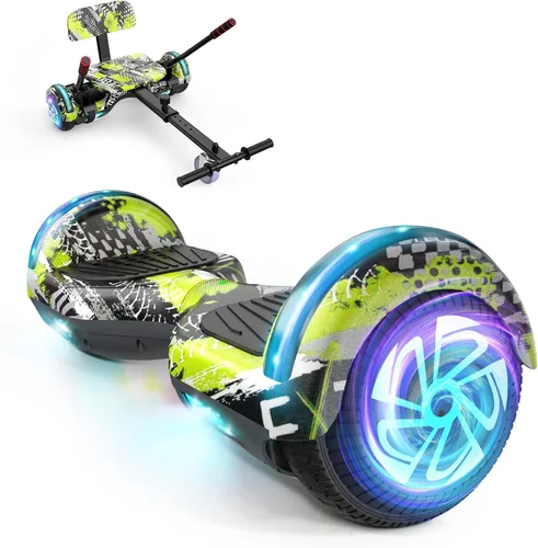 Vista 12 de SISIGAD Patinetes para niños de 7 a 12 años, con altavoz Bluetooth integrado y ruedas de luces coloridas de 6.5 pulgadas, scooter de equilibrio