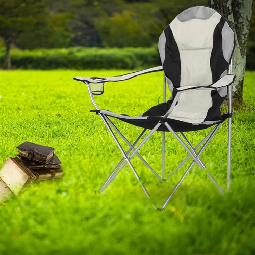 Vista 8 de Sillas plegables de campamento para adultos, sillas de campamento plegables con portavasos y bolsa exterior, silla ligera y portátil al aire libre