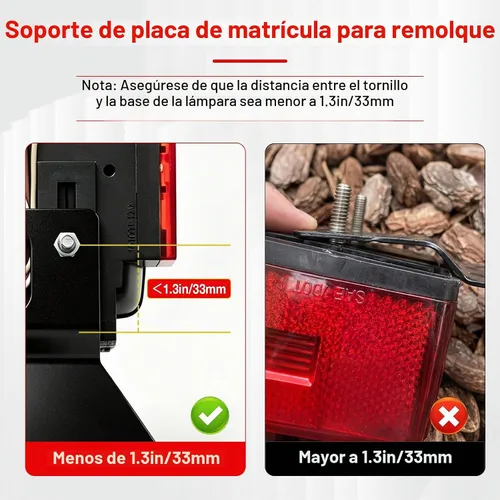 Vista 4 de BFXM Soporte universal para matrícula de remolque, soporte para matrícula