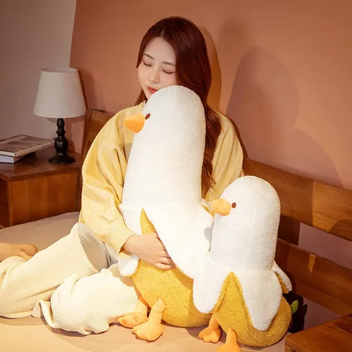 Vista 3 de Juguete de Peluche de Pato Banana, Muñeca de Animales de Peluche de Pato Banana Linda Almohada de Peluche para Abrazar Regalo para Niñas y Niños