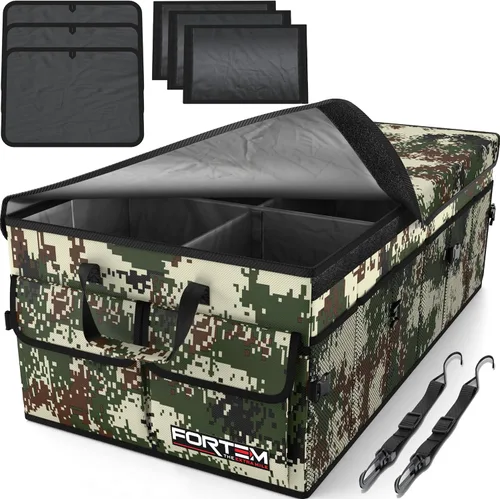Vista 14 de FORTEM Organizador de maletero para SUV, organizador de maletero de automóvil, almacenamiento plegable, accesorios de coche para mujeres y hombres