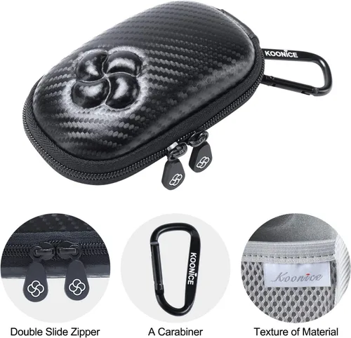 Vista 5 de Funda rígida compatible con Apple Magic Mouse (1, 2 y 3 generaciones), incluye mosquetón (negro)