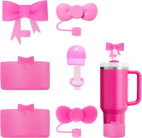 Vista 9 de Stanley - Juego de accesorios para vasos que incluye 4 fundas de silicona para popotes Stanley Cup de 0.394 in/0.4 pulgadas, 2 botas de lazo